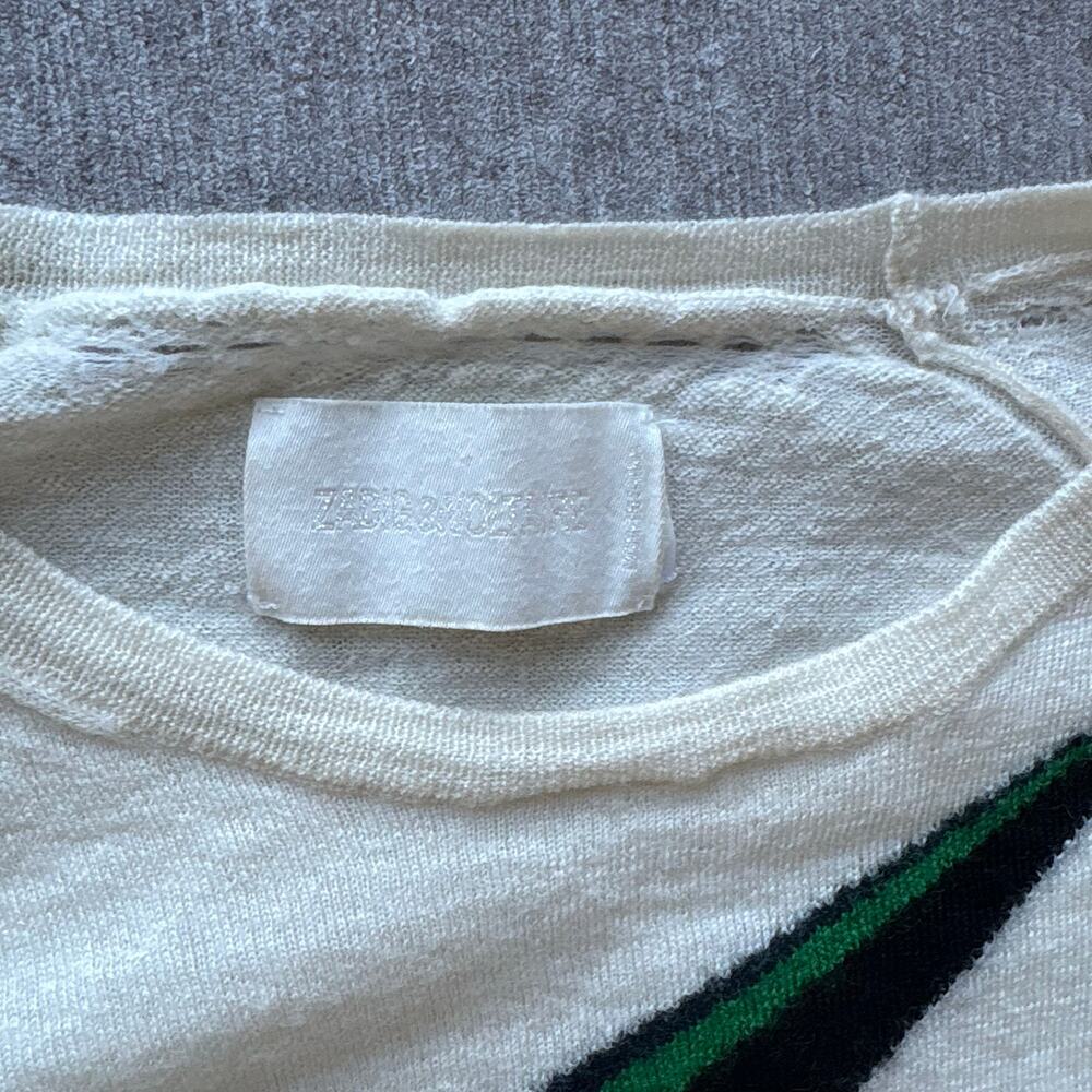 Zadig & Voltaire Cream Bolt Crewneck Wool Sweater - Picture 2 of 4